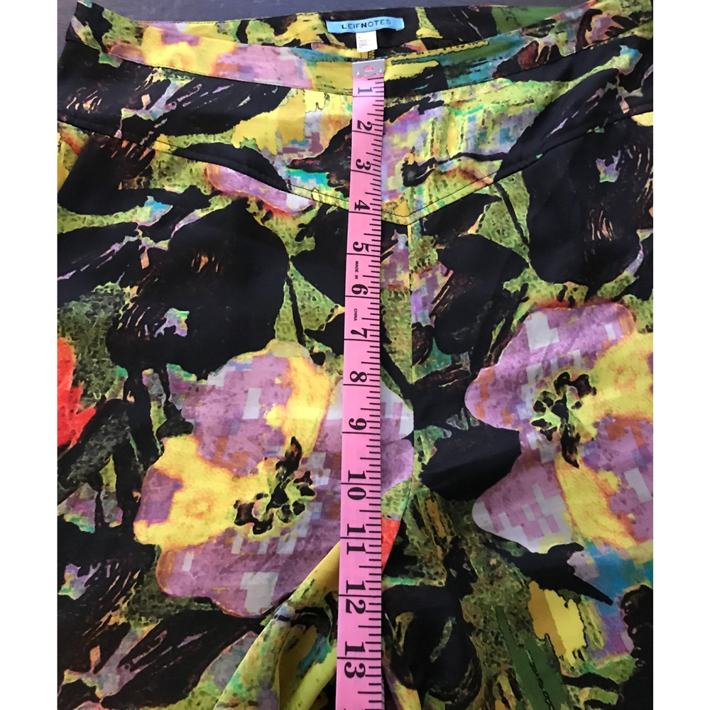Anthropologie Leifnotes Blurred Dahlia Wide Leg Pants 8 Floral Palazzo - Picture 10 of 14